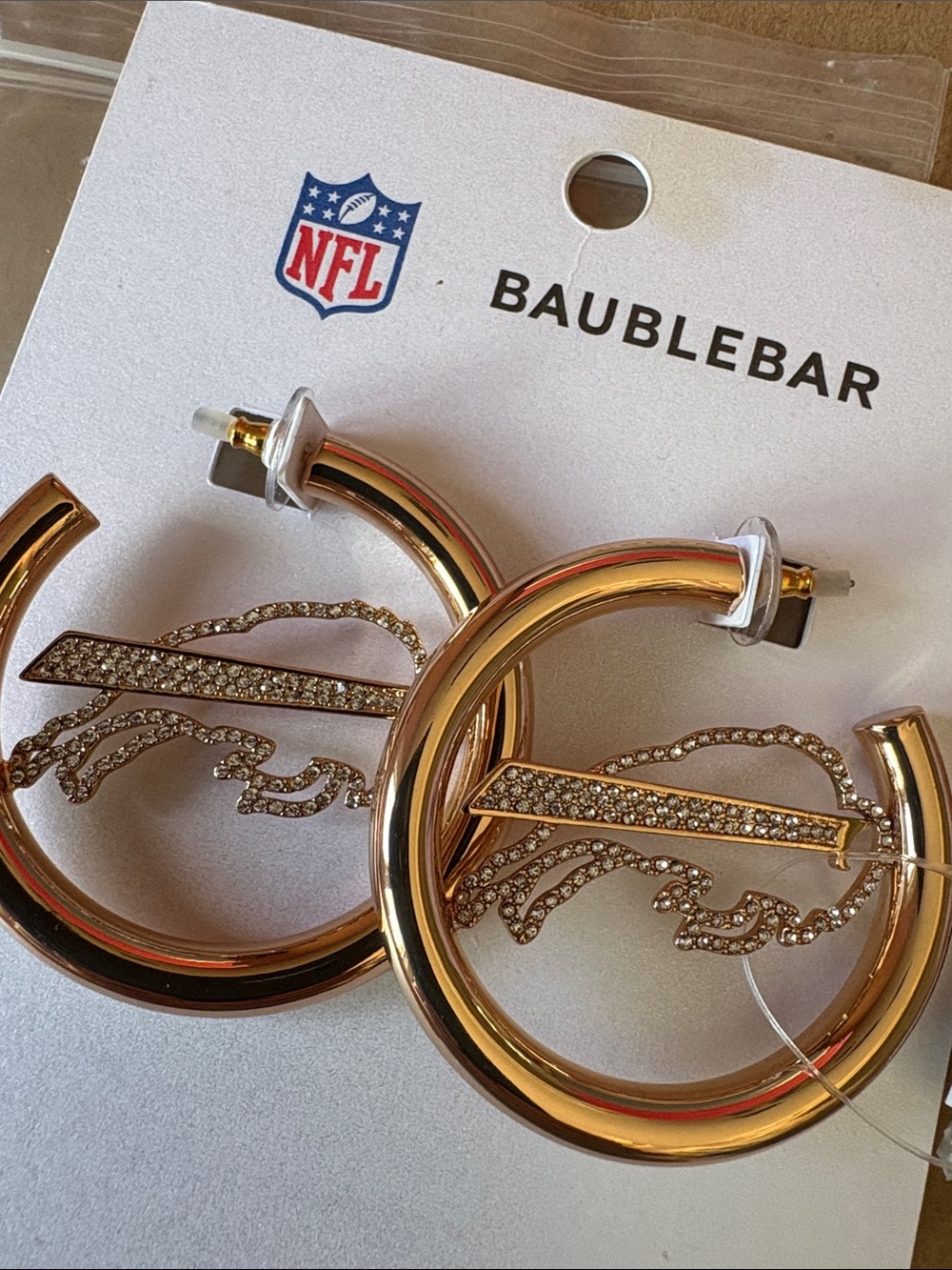 BaubleBar Gold Buffalo Bills Hoop Earrings